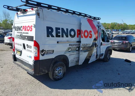 2021 Ram Promaster 2500 High Roof 159 Wb из США, поврежденный, VIN 3C6LRVDG4ME510878